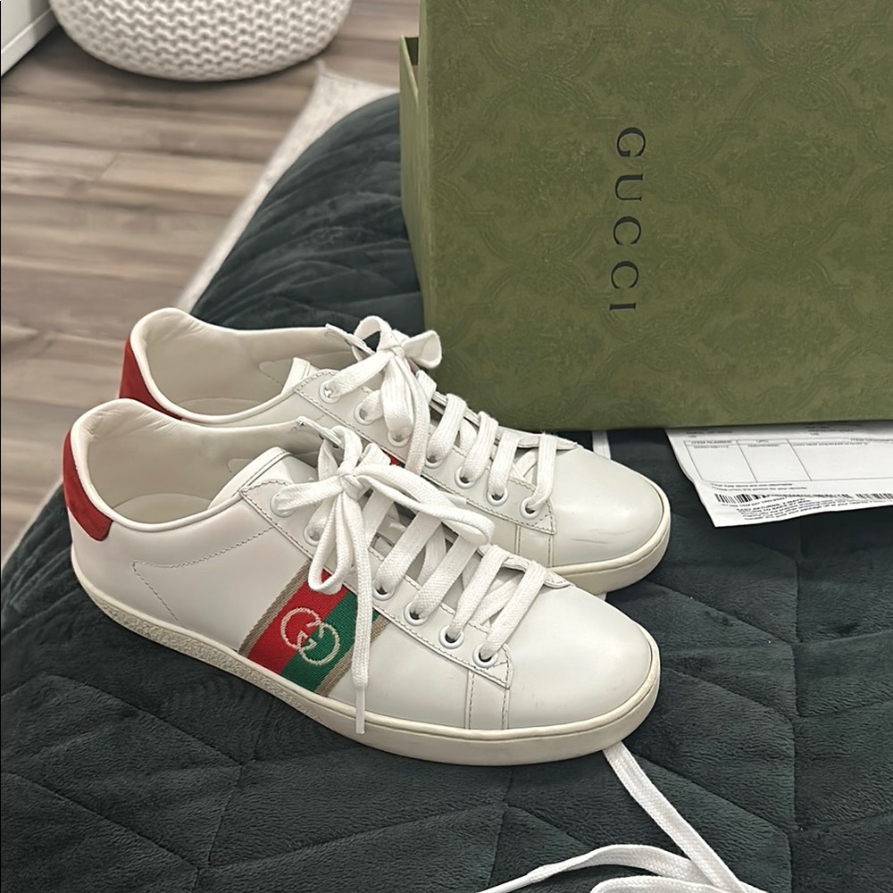 Gucci White and Red Sneakers